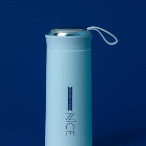 KARIKAR Vacuum Insulated Water Bottle – Pastel Series, 400 ml | Leak-Resistant Mirror Cap, Carry Loop | Glass & Plastic