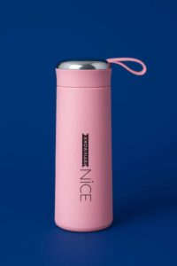 KARIKAR Vacuum Insulated Water Bottle – Pastel Series, 400 ml | Leak-Resistant Mirror Cap, Carry Loop | Glass & Plastic